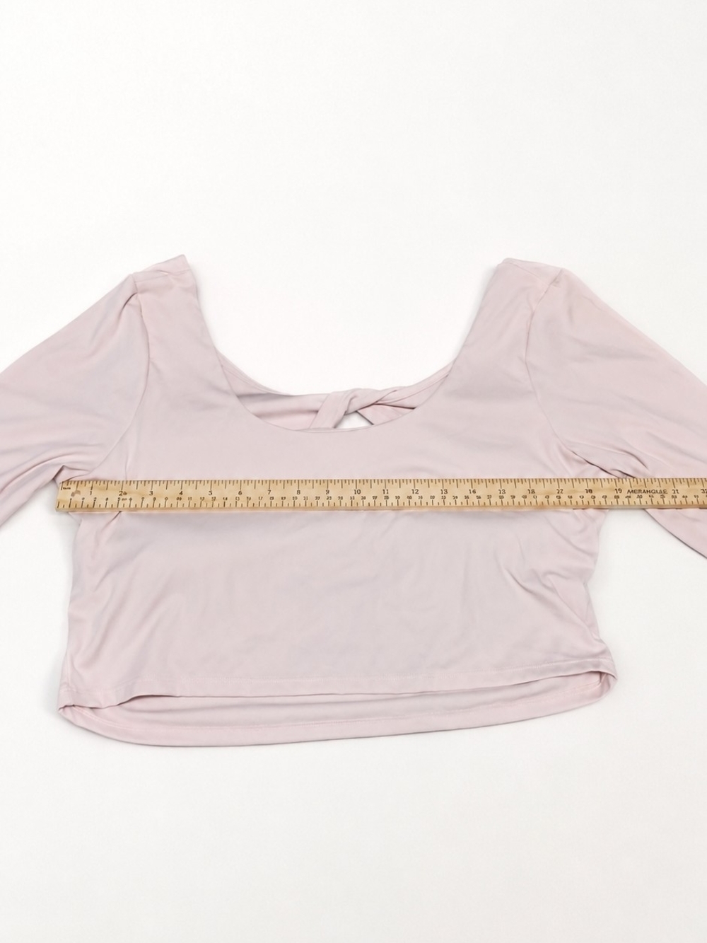 NovaSport 3X Long Sleeve Twist Back Active Crop Top Blush Pink Athleisure Yoga - Picture 6 of 7